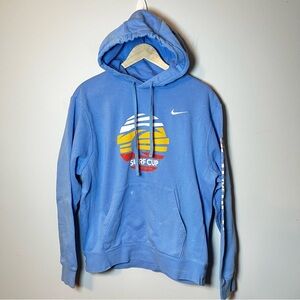 Nike Club Fleece Hoodie Men’s M Surf Cup 2021 Blue Pullover Sweatshirt **READ